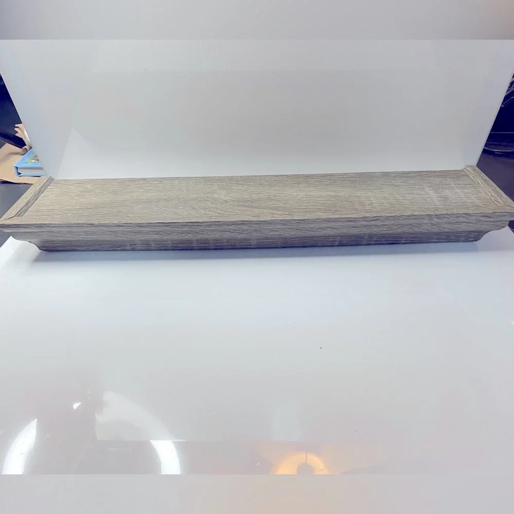 Gray Wooden Bath Shelf